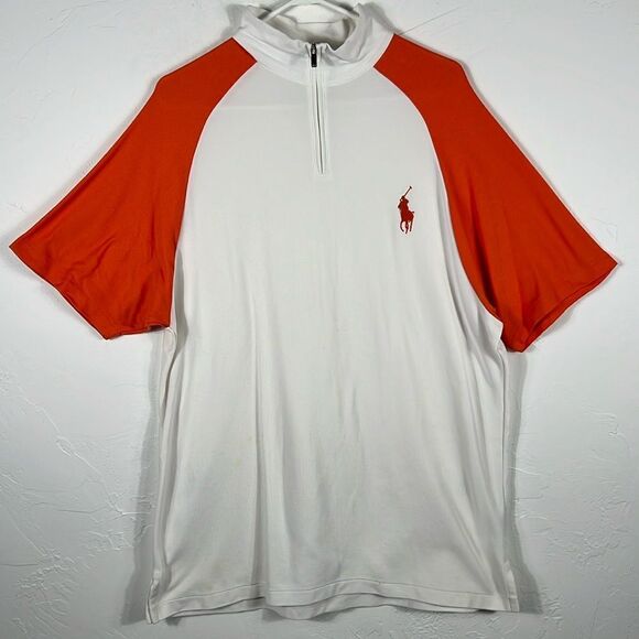 ⛳️🏌️ POLO GOLF Knit Short Sleeve 1/4 Zip Big Horse Ralph Lauren Golf Polo Shirt - Picture 1 of 11